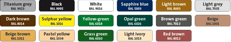 Choix de couleurs des intercalaires bord chaud