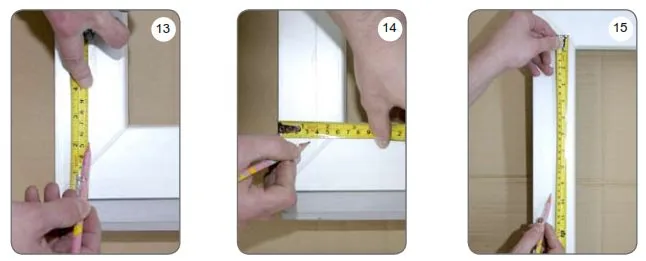Repérage des positions de vis sur le cadre de la fenêtre ou de la porte