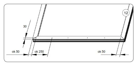 Schéma de fixation des coulisses sur le cadre